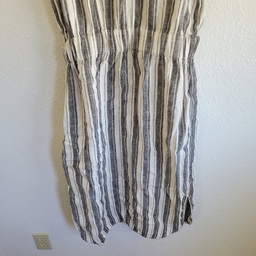 LOFT Ann Taylor Striped Linen Midi Dress Womens Size 10T - Picture 5 of 11
